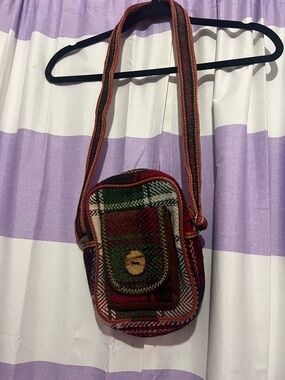 Handwoven Multicolor Plaid Crossbody Bag - Boho Style